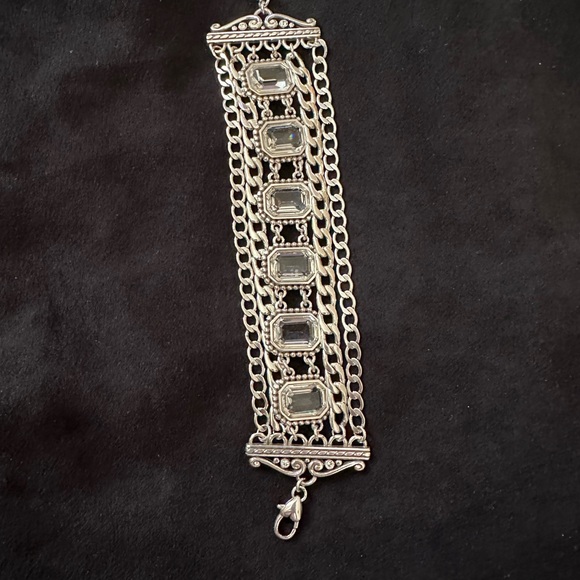 Brighton 🩶 “Le Ritz” Clear Swarovski Multi Strand Crystal Bracelet - Picture 3 of 8